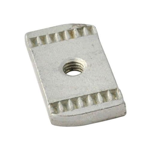 Pack of 100 Channel Rail Nut M6 Plain