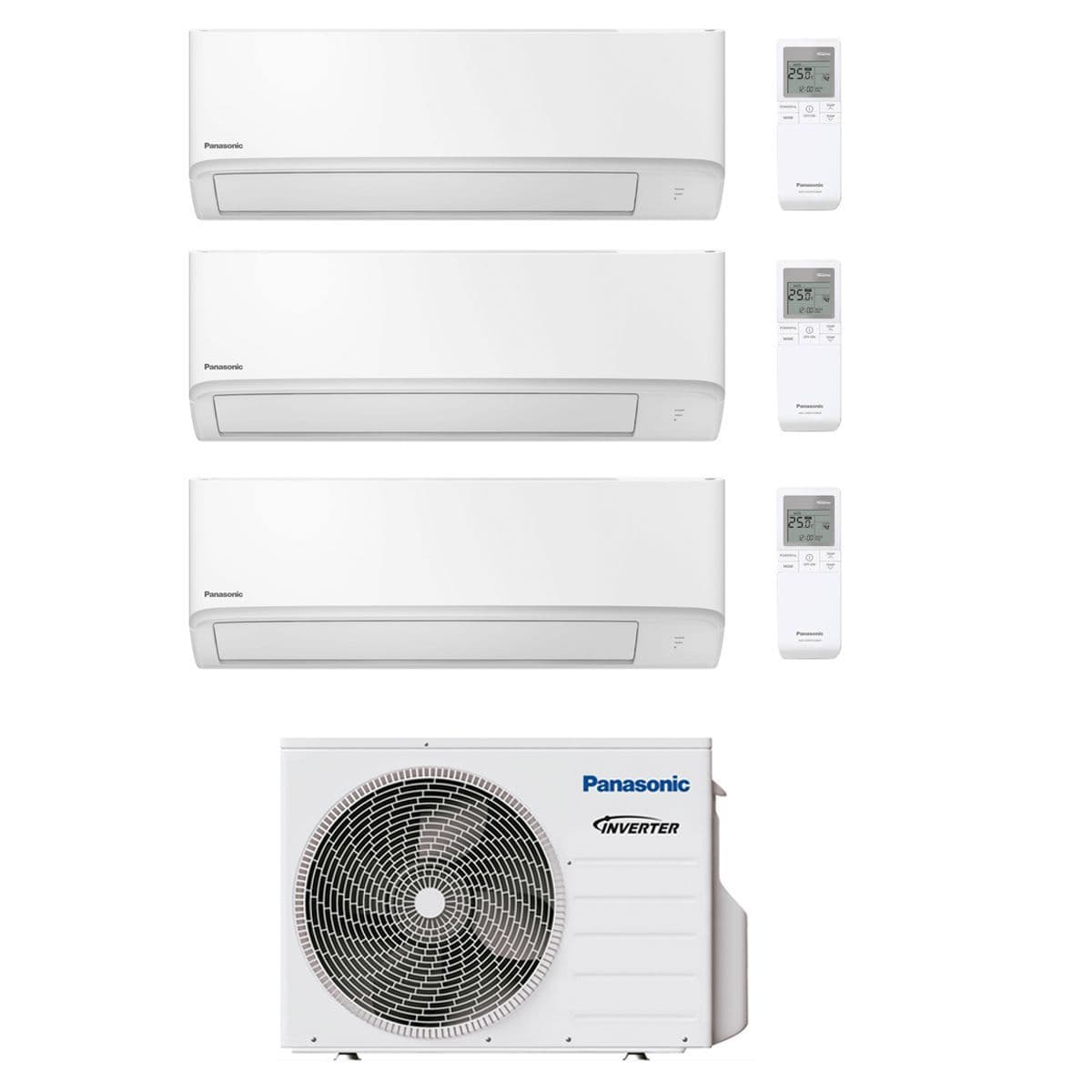 Panasonic Air Conditioning 3 x CS-TZ25WKEW Compact Wall Multi CU