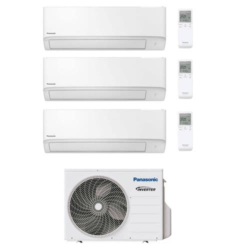 Panasonic Air Conditioning 3 x CS-TZ25WKEW Compact Wall Multi CU-3Z68TBE 6.8Kw/23000Btu A++ Wi-Fi