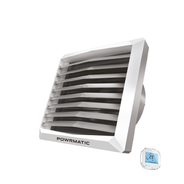 Powrmatic WX-1-EC LTHW Hot Water Fan Heater ASHP Compatible 2100m³/h 12Kw/42000Btu 220-240V~50Hz