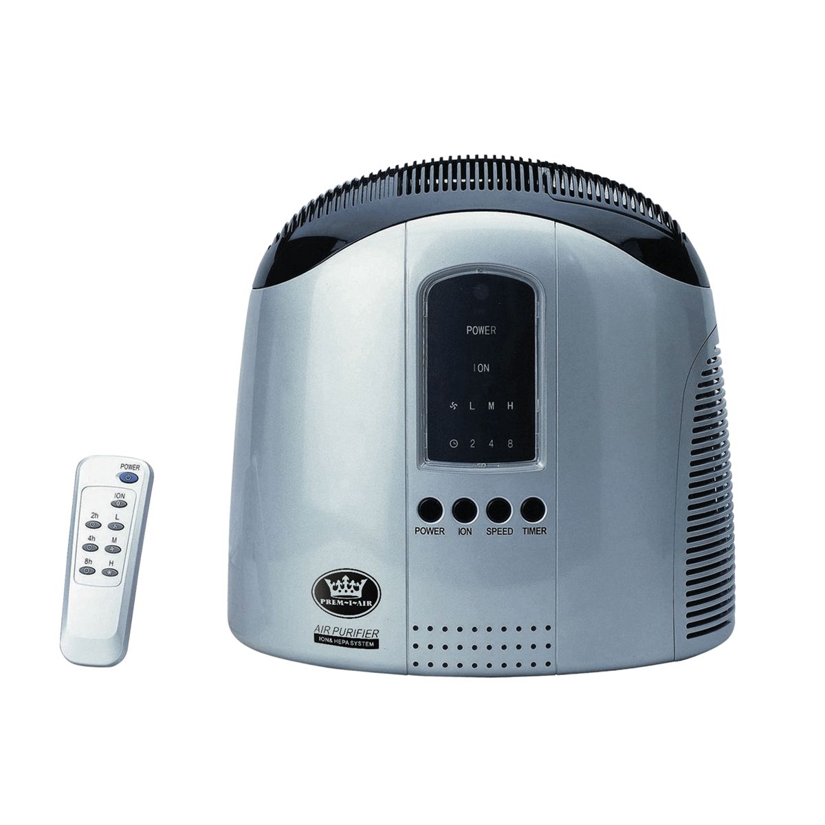 Prem-i-air EH0312 Silver HEPA Air Purifier With Ioniser And Remote Control 240V~50Hz