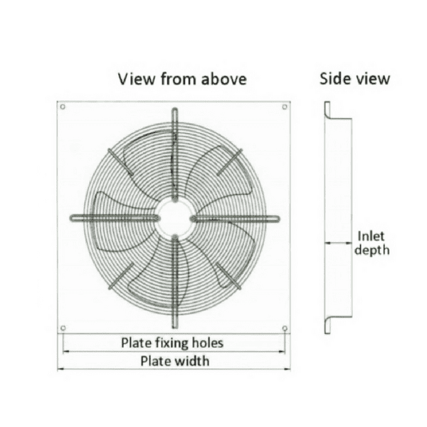 PSP PMA1-200B2-1 Plate Mounted Axial Fan 200mm 230V~50Hz/60Hz
