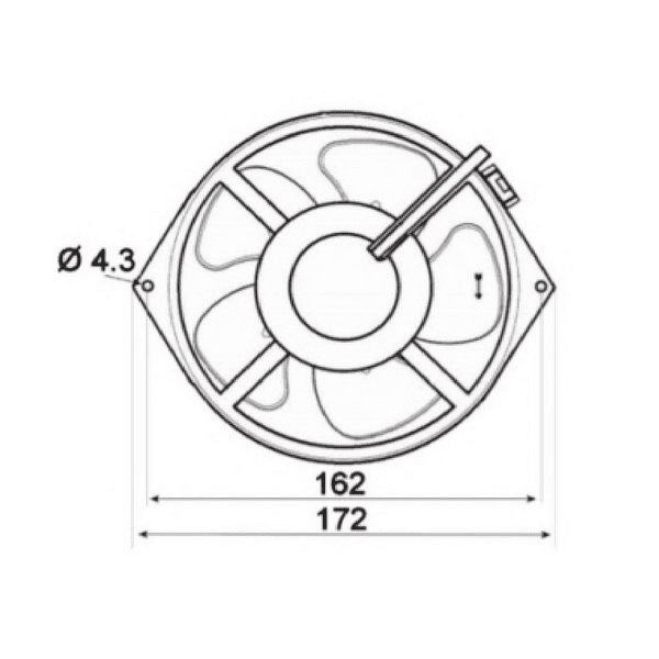 PSP PS1725BT-4 Compact Axial Fan 162mm 24V DC