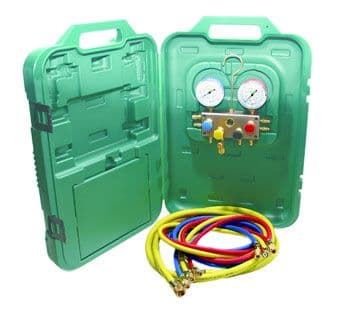 Refco Professional Air Conditioning / Refrigeration 4 Way Manifold BM4-3-DS-R410A, R32