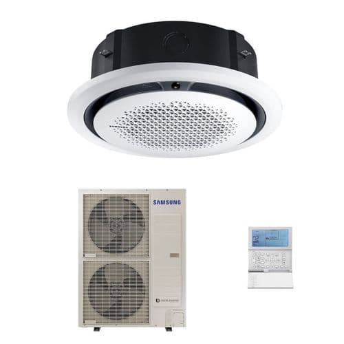 Samsung Air Conditioning AC140RN4PKG/EU 360 Deg Round Cassette Heat pump 14Kw 1Ph Install Kit