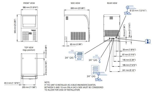 Scotsman Refrigeration ACM47 Self Contained Ice Machine Cubes 25Kg/Day 240V~50Hz