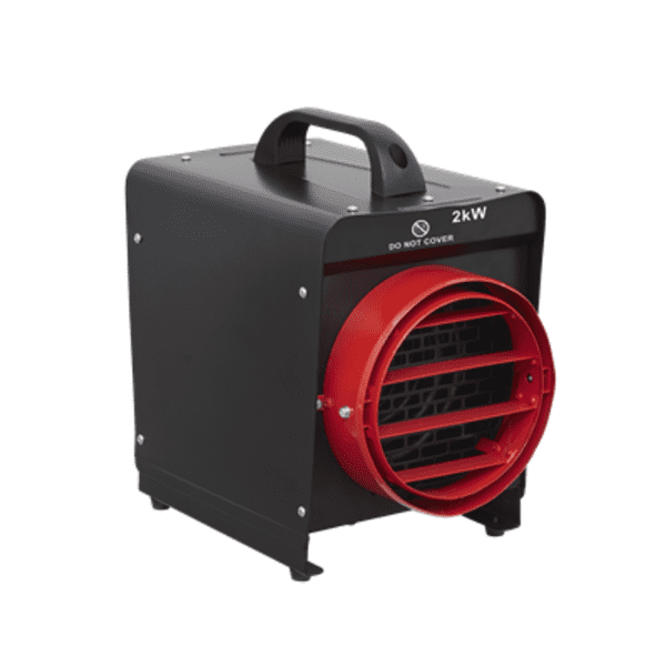 Sealey DEH2001 Industrial Electric Fan Heater 6m ducting 13A 3 Pin G plug 2kW/7000Btu 220V~50Hz