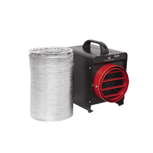 Sealey DEH3001 Industrial Electric Fan Heater 6m ducting 16A Fitted plug 3kW/12000Btu 240V~50Hz