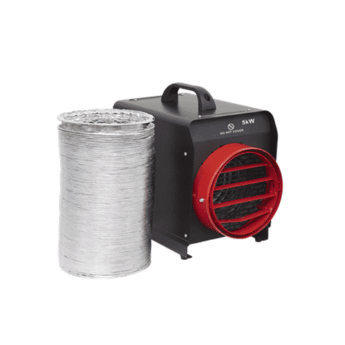 Sealey DEH5001 Industrial Electric Fan Heater 6m ducting 16A 5 Pin plug 5kW/17000Btu 415V~50Hz