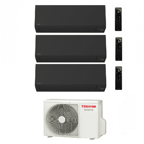 Toshiba Air Conditioning RAS-3M18G3AVG-E Multi-Split With 3 Ã SHORAI Edge Black RAS-B07G3KVSGB-E A++