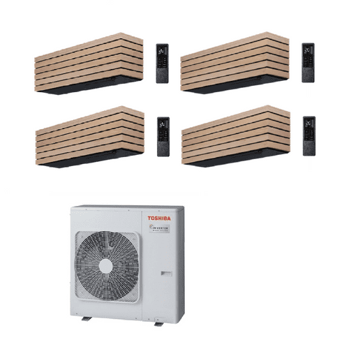 Toshiba Air Conditioning RAS-4M27G3AVG-E Multi-Split 4 Ã— DAISEIKAI Wood Wall RAS-B13S4KVDG-E A+++