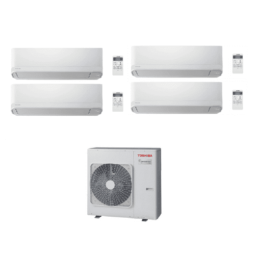 Toshiba Air Conditioning RAS-4M27G3AVG-E Multi-Split 4 × Seiya Wall Mounted RAS-B10S4KVG-E 2.5Kw A++