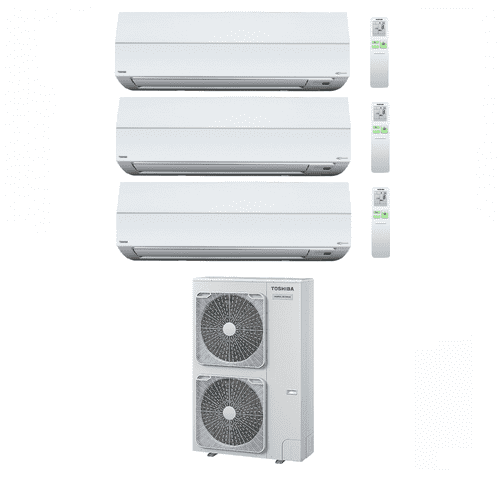 Toshiba Air Conditioning RAV-GP1101AT-E 3 x RAV-HM301KRTP-E Triple Wall Split Heat Pump 10Kw 1Ph