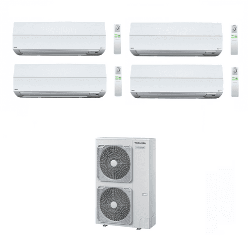 Toshiba Air Conditioning RAV-GP1401AT8-E 4 x RAV-HM301KRTP-E Quad Wall Split Heat Pump 12Kw 3Ph