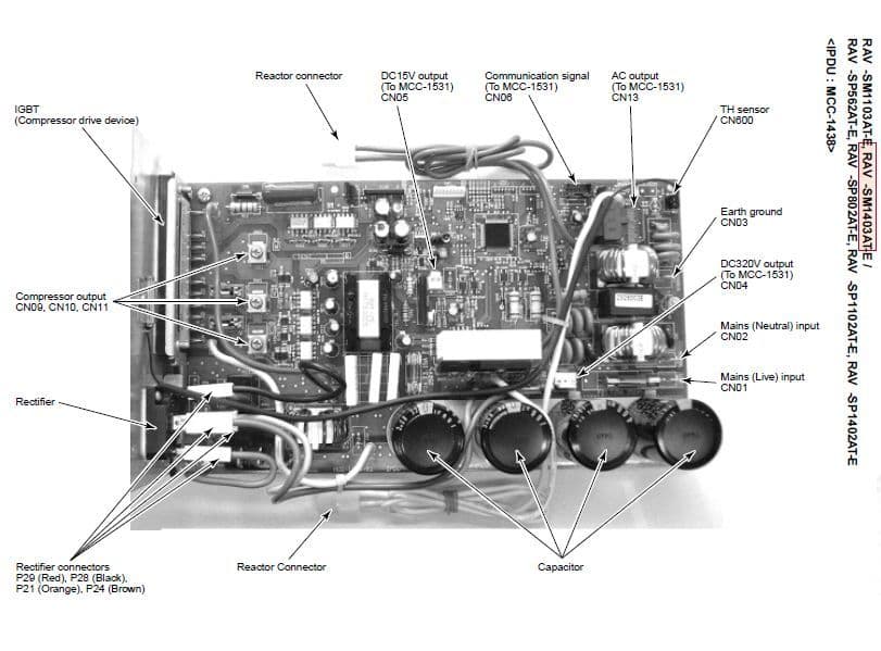 Toshiba Air Conditioning Spare Part 4316V281 P C B BOARD ASSEMBLY MMC