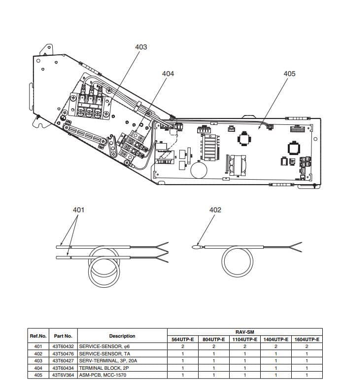 Toshiba Air Conditioning Spare Part 43T6V364 PCB ASMPCB MCC1570 RAV