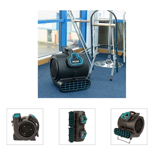 Truvox AM3000 Portable Blower 3 Speed Polyethylene Fan Floor Dryer 2600 m³/h 100-240/50-60Hz