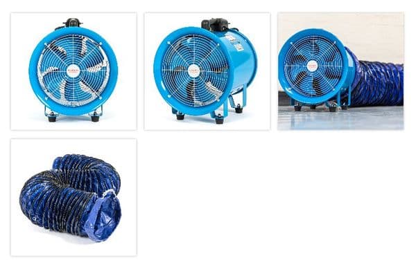 VF250 Dust And Fume Extractor Fan 250mm 2580m3/hr Dual Voltage 110V~50Hz