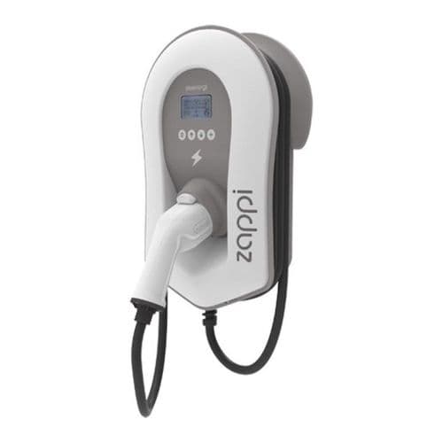 ZAPPI-207TW V2 7Kw 1 Phase White EV Charger Tethered Type 2 Modes ECO, ECO+ & FAST