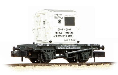 377-327B Farish Conflat Wagon GWR Grey with AF Container GWR White