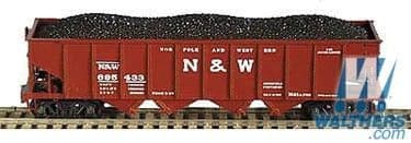 37779 Bowser Class H21a 4-Bay Hopper - Ready to Run -- Norfolk & Western #135587 (Boxcar Red, Block N&W) (1)
