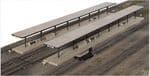 933-3175 Cornerstone HO Scale: Butterfly Style Station Platform Shelter pkg(4)