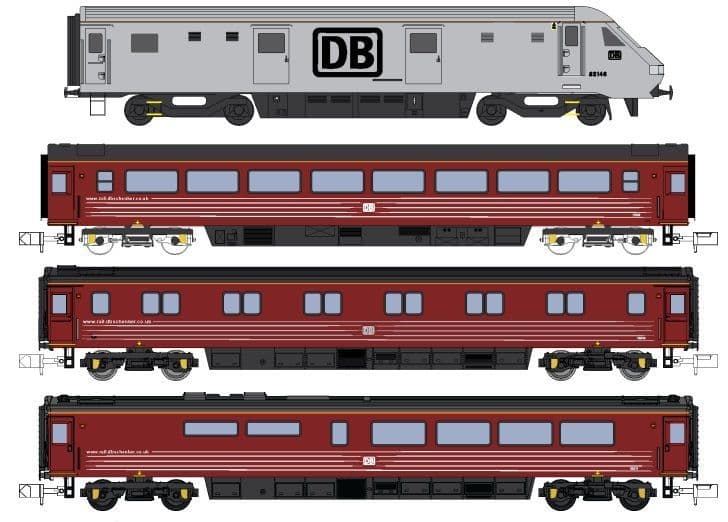 Dapol 2D-017-100 DB Management Train 4 Piece Rolling Stock Set