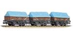 Farish 377-491 5 Plank China Clay 3-Wagon Pack BR Bauxite (TOPS) with Tent Canopy WEATHERED