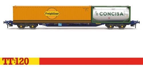 Hornby TT6031 Touax KFA Container Wagon with 1x20 & 1x40 Containers