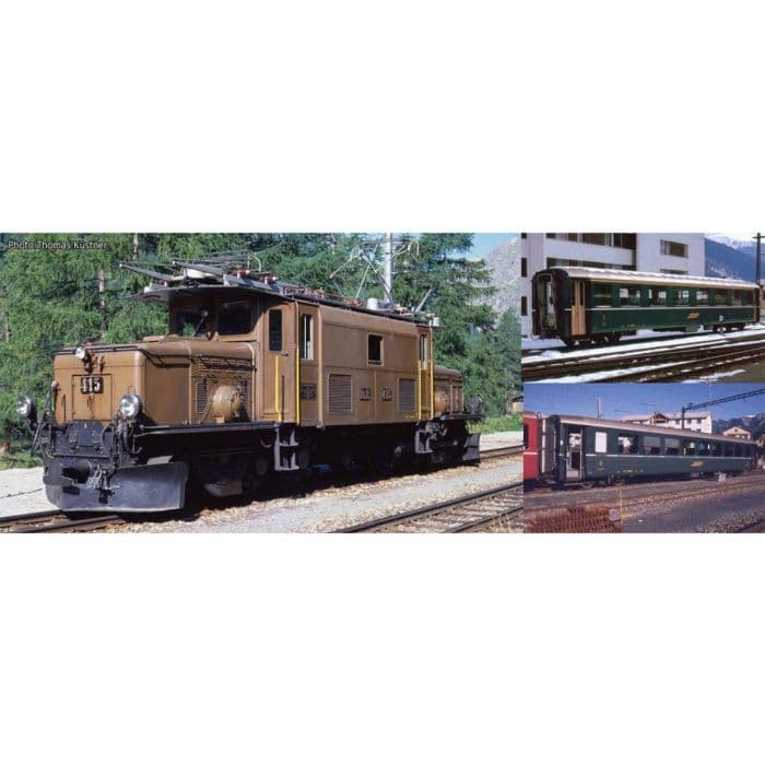 Kato 10-1987 RhB Ge6/6 I 415 Electric Passenger Train Pack IV