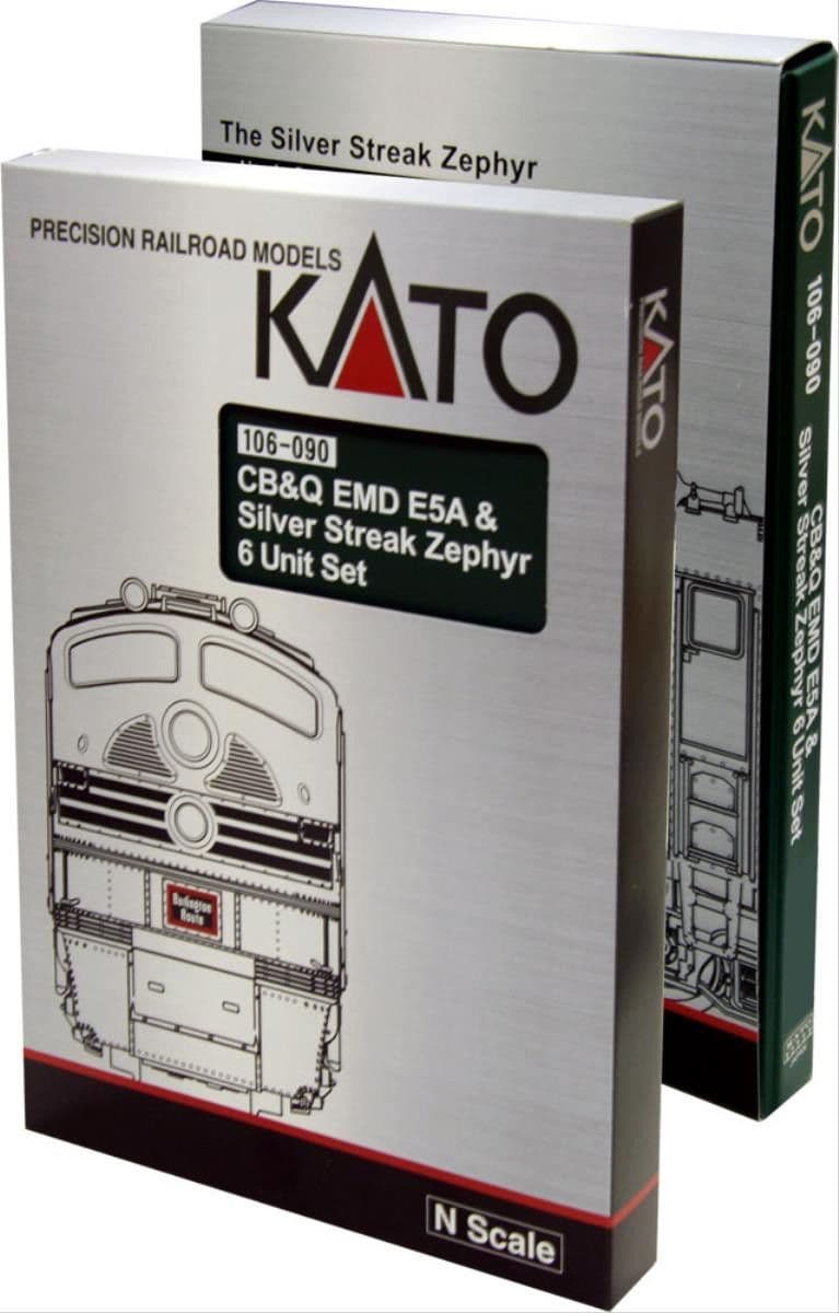 Kato 106-090 Scale 1 160 N CB&Q EMD E5A/Silver Streak Zephyr