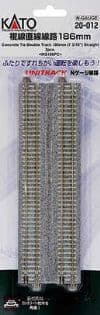 Voies Doubles Droites KATO N Gauge 186mm - 2 Pièces - Échelle 1:160 - Neuf