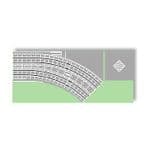 Kato 40-102 Unitram Double Track Curved R180 45 Degree Right