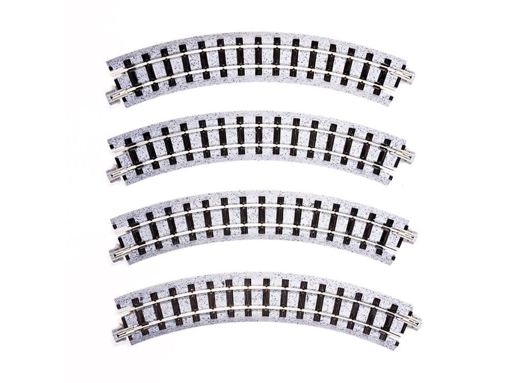 Kato H0 Unitrack 2-220 – Gebogenes Gleis 4 Stück – Robuste Modellbahn-Schienen Für H0-Anlagen