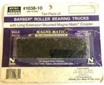 Micro Trains 1038-10  N Scale Barber Roller Bearing Trucks w/ long ext. couplers 10 pr