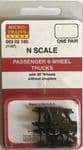 Micro Trains 1187  N Scale 6-wheel Passenger Truck 36" Wheels 1 pr (1187)
