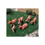 miniocity 076-502 Brown & White Cows (6) Figure Set