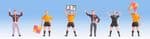 Noch 15989 Scale: 1:87, HO Football Match Officials (4) & Coaches (2) Figure Set