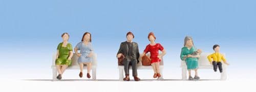 Noch N 36540 Seated People Set #4 (6) - Model Train Stuff