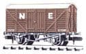 NR-43E Peco: (RAILWAY COMPANY SERIES 10 FT WHEELBASE ) Box Van, Standard type, NE, brown