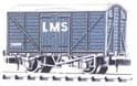 NR-43M Peco: (RAILWAY COMPANY SERIES 10 FT WHEELBASE ) Box Van, Standard type, LMS, light grey