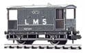 NR-48M Peco: (RAILWAY COMPANY SERIES 10 FT WHEELBASE ) Brake Van, LMS, light grey