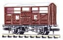 NR45E Peco: (RAILWAY COMPANY SERIES 10 FT WHEELBASE ) Cattle Truck, LNER, red oxide