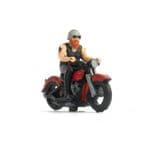 OSBF073 HO Scale (1/87) Knucklehead motorcycle with rider (painted)