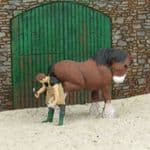 OSBF107 OO Gauge Shire horse and Farrier (painted)