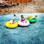 OSBF108 OO Gauge Bathers on rubber rings X 3 (painted)