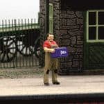 OSBF134 HO Scale Man With Beer Crate (painted figure)