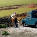 OSBF154 OO Gauge Man with Whippet (painted)