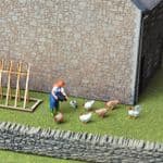 OSBF156 OO Gauge Figures Chickens and Farmer (painted)