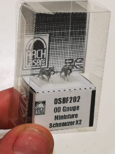 OSBF202 OO Gauge Figures Miniature Schnauzer (painted) (X2)